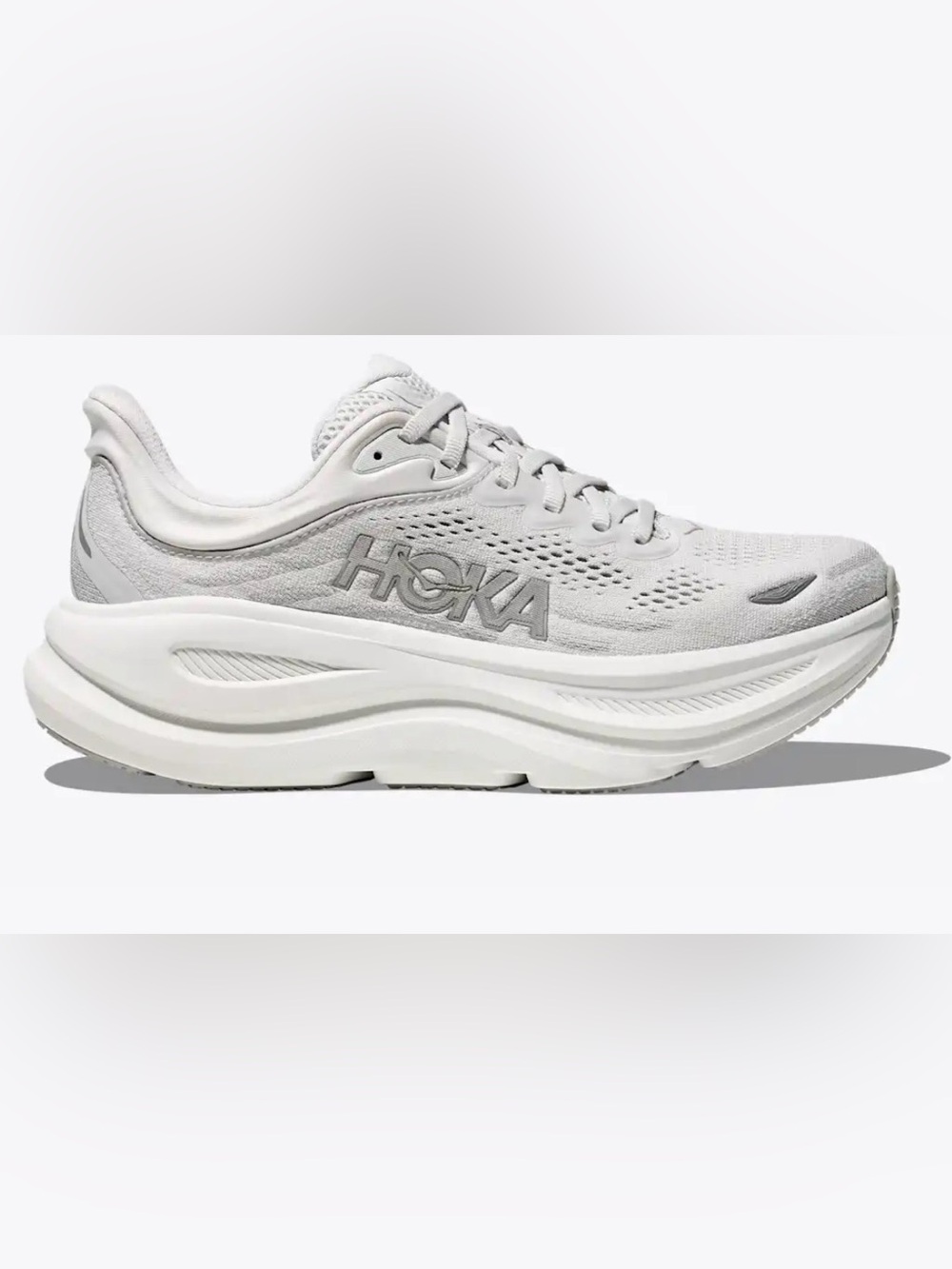 Hoka Women’s Bondi 9 Running Shoes, Stardust/Silver, Nearly New
